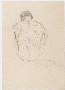 Seated Male Nude from Behind and Sketch for 